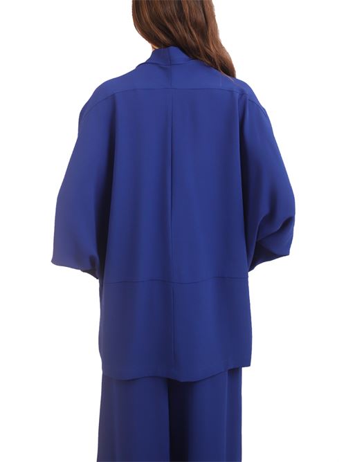 electric blue microfiber jacket Laboratorio Capri | CINDYBLUE